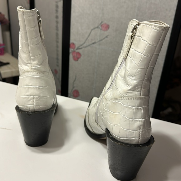 Top Shop White Gator Cowboy Boots size 40 - Picture 3 of 8
